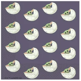 Procos Baby Yoda The Mandalorian-Partyservietten 20 Stück bunt 33 x 33 cm - Grün