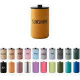 DESIGN LETTERS Thermobecher SUNSHINE | Thermobecher kaffee to go | Kaffeebecher To Go aus Edelstahl doppelwandig isoliert, auslaufsicher | Geschenke für frauen, Männer | Travel mug | 350 ml