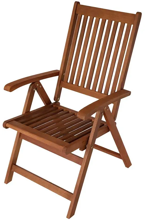 Garten Klappsessel aus Eukalyptusholz massiv Armlehnen (2er Set)