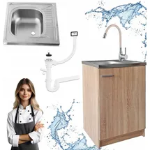 stamar Spülenschrank mit Spüle 60 x 60 cm Beige