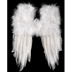 Metamorph Kostüm-Flügel Kleine weiße Feder Flügel für Fasching und Hallowe, Imposante Federflügel für Elfen und Engel Kostüme weiß