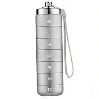 Aluminium-Pillenorganizer, stapelbare 7-Tage-Pillendose aus Metall mit Drehverschluss, wasserdichter täglicher Medikamentenkoffer für Reisen, Outdoor, Fitnessstudio, Erste Hilfe, Grau