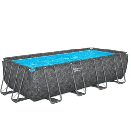 BESTWAY Winterfestes Frame Pool APX365 Komplett-Set mit Sandfilteranlage 549 x 274 x 132 cm marmor-optik eckig