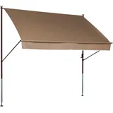 Angerer Klemmmarkise Style mit Handkurbel, Terrasse/Balkon, einfache Montage ohne Bohren, Made in Germany, hochwertiger Stoff, UV-beständig, höhenverstellbar, wasserabweisend, 250 cm Taupe