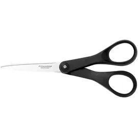 Fiskars Papierschere, Länge: 18 cm, Qualitätsstahl/Kunststoff, Essential, Schwarz, 1023818