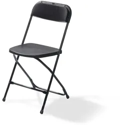 Essentials Budget Klappstuhl schwarz/schwarz, klappbar und stapelbar, Stahlgestell, 43x49x80cm (BxTxH), 50160