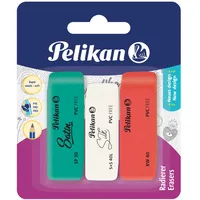 Pelikan Radierer (rot, grün, weiß) 3er Set