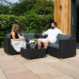 MONSTER SHOP Rattan Modular Gartenmöbel 6-tlg. schwarz