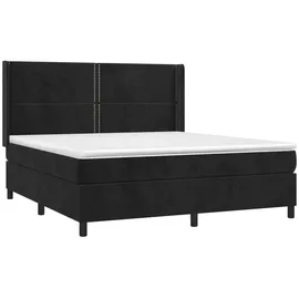 vidaXL Boxspringbett mit Matratze & LED Schwarz 180x200 cm Samt