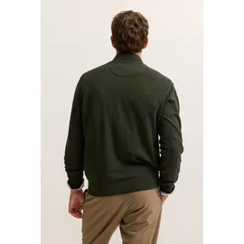 Bugatti Strickjacke "Regular Fit", Herren, Gr. XL, 190, oliv, Strick, 100% Baumwolle, unifarben, regular fit, ohne Ausschnitt, Rippbündchen, Strickjacken Strickjacke, aus Baumwolle mit Stehkragen