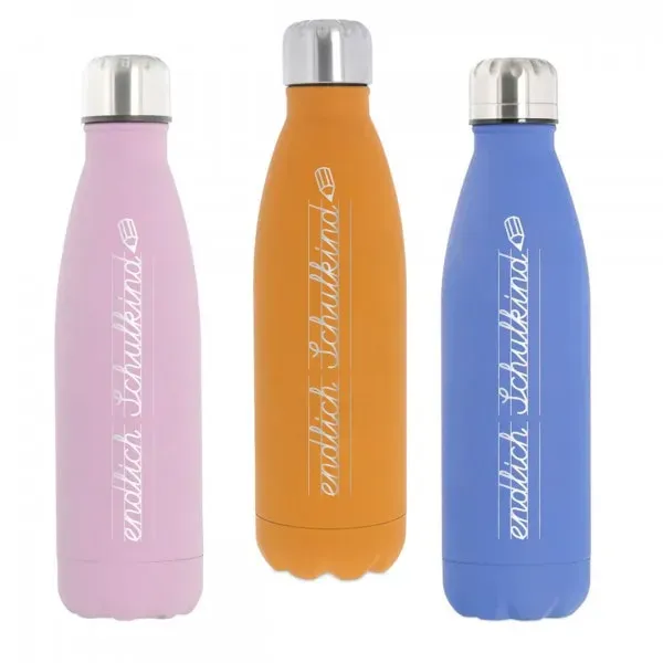 Isolierflasche - Thermosflasche aus Edelstahl "endlich Schulkind"