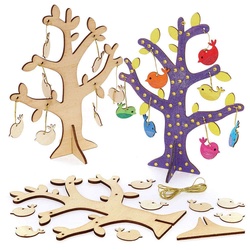 Baum mit Vögeln HolzBastelset (pro Set 2) Basteln mit Holz