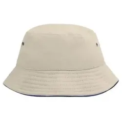 Kinder Fischer Hut MB013, natur/navy-blau, Einheitsgröße - blau - Einheitsgröße