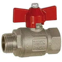 Riegler Kugelhahn Basisausführung, Flügelgriff, IG/AG, MS vern., G 1