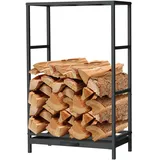 DanDiBo Ambiente Kaminholzregal Innen Metall 80 cm mit Schublade Schwarz