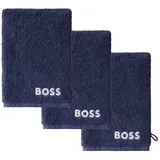 Boss Waschlappen 3er Pack PLAIN, Baumwolle,