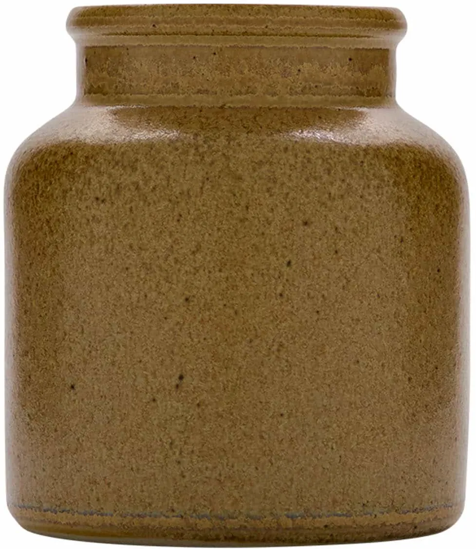 Steengoed pot, 270 ml, keramiek, bruin-kristal, monding: stulpdeksel