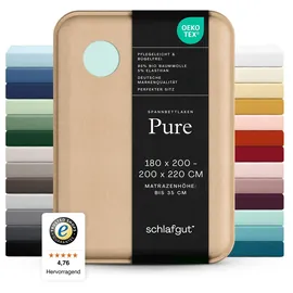 schlafgut Pure Baumwolle 180 x 200 - 200 x 220 cm petrol light