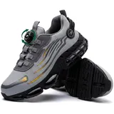 AAFGVC Clickrs S3 Pro Arbeitsschuhe Herren S3 Leichte Sicherheitsschuhe Herren mit Stahlkappe Atmungsaktive Stahlkappenschuhe Herren rutschfeste Sohle für Werkstatt Baustelle und Lager (Grau,43) - 43 EU