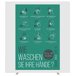 PAPERFLOW Trennwand easyScreen, Hände-Waschen weiß 160,0 x 174,0 cm