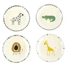 CreaTable Tellerset Safari mehrfarbig Steinzeug D: ca. 21 cm - Mehrfarbig