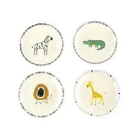 CreaTable Tellerset Safari mehrfarbig Steinzeug D: ca. 21 cm - Mehrfarbig
