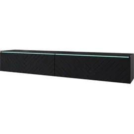 veneti P & B Lowboard 180x30 cm Schwarz Holzwerkstoff