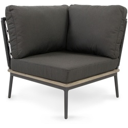 Freeport Loungesystem Eckmodul - Aluminium anthrazit, Kordelflechtung, inkl. Sitz- und Rückenpolster praia 090