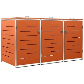 vidaXL Mülltonnenbox für 3 Tonnen 207 x 77,5 x 115 cm orange