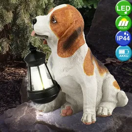 GLOBO 2er Set LED Solar Skulptulampe Aussen Leuchte Hund Garten Hund Tier Motiv Licht