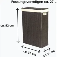 lycce Nischenwäschekorb braun aus Kunststoff-Geflecht, 27L oder 48L