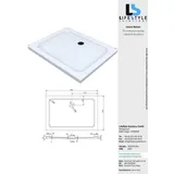 Glaszentrum Hagen - Acryla' 90x75x5 Cm Flache Duschtasse Weiß Rechteck