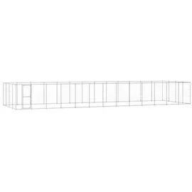 vidaXL Outdoor-hundezwinger Verzinkter Stahl 53,24 m2