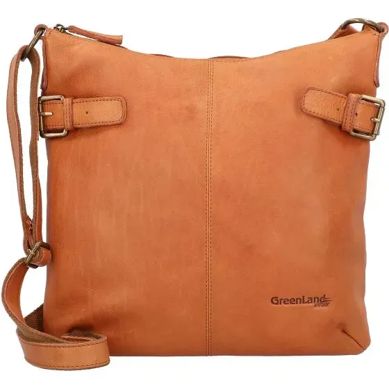 Greenland Nature GreenLand NATURE Umhängetasche Leder 34 cm cognac2