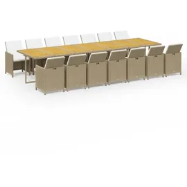 vidaXL Garten-Essgruppe 15-tlg. Beige