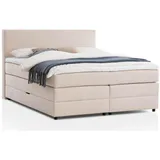 Belanoti Boxspringbett Beige, Textil, 7-Zonen, 160x200 cm, Schlafzimmer, Betten, Boxspringbetten