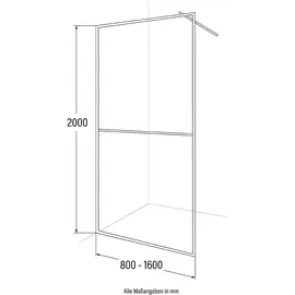 Home Deluxe Duschabtrennung Schwarz 2 Raster Größe: 150 cm, Badezimmer, Baden - Duschen, Duschtrennwände