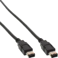 InLine FireWire Kabel, IEEE1394 6pol Stecker / Stecker, schwarz,