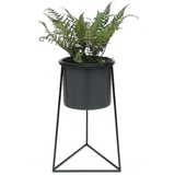 DanDiBo Ambiente DanDiBo Blumenhocker mit Topf Metall Schwarz L 45 cm Blumenständer 96052 Blumensäule Modern Pflanzenständer Pflanzenhocker