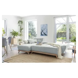 miuform Eckcouch Polyester 4-Sitzer Hellgrau