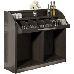 Besteckschrank | 110cm | Wenge/Schwarz | Soft-Close | Besteckschränke, Besteckschrank Gastronomie, Kellnerstation, Besteckkommode