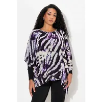 Ulla Popken Tunika doppellagig Oversized Rundhals 3/4-Arm schwarz 46-48