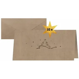 Sigel Weihnachtskarten Christmas Tree DIN lang, 10 St.