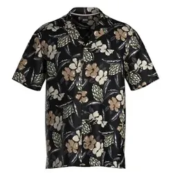 BOSS Beach Shirt Schwarz Muster Viskose Large Herren