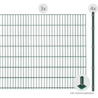 Arvotec Doppelstabmattenzaun "ESSENTIAL 143 zum Aufschrauben" Zaunelemente Zaunhöhe 143 cm, Zaunlänge 2 - 60 m Gr. H/L: 143 cm x 6 m H/L: 143 cm, grün (dunkelgrün) Zaunelemente