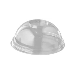 Papstar Pure Dom-Deckel, rund, Ø 9,5 cm, Glasklarer Dom-Deckel ohne Lochung, Höhe: 4,5 cm, 1 Packung = 100 Stück