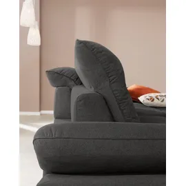 W.Schillig Ecksofa »enjoy&MORE, Designsofa, elegant und bequem, L-Form«, Sitztiefenverstellung, Füße schwarz pulverbeschichtet, Breite 294 cm grau