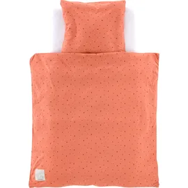 Träumeland Babybettwäsche "Jersey Moon", braun (rost), B/L: 80cm x 80cm, 1 Stk., 1 Stk., Jersey, B/L: 40cm x 35cm, 2 Stk., Jersey, Obermaterial: 100% Baumwolle, Bettwäsche, mit Allover-Print