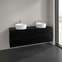 Villeroy & Boch Villeroy und Boch Collaro Waschtischunterschrank C052B0AB 160x54,8x50cm, für 2 Waschtische, mit LED-Beleuchtung, black oak