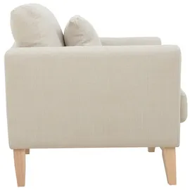 miliboo Skandinavischer Sessel mit abnehmbarem Bezug in Velourseffekt in Beige OSLO